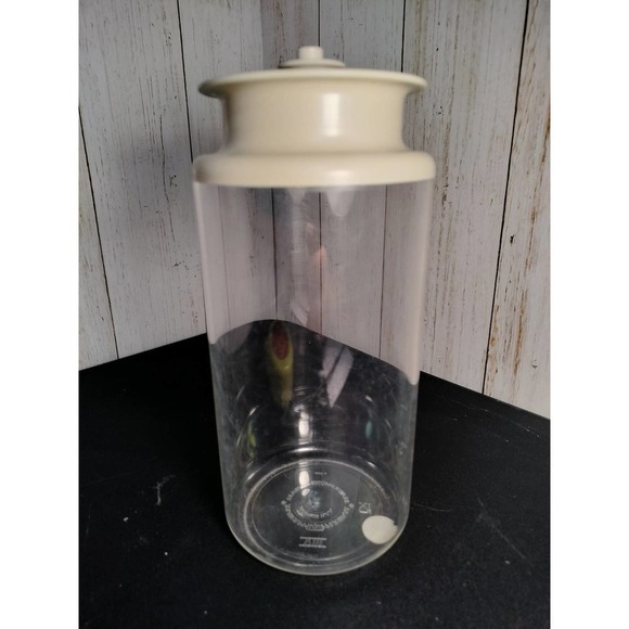 Tupperware Counterparts Vintage canister #1625 w/ 3 part lid #1249 #1213 almond - Picture 2 of 7